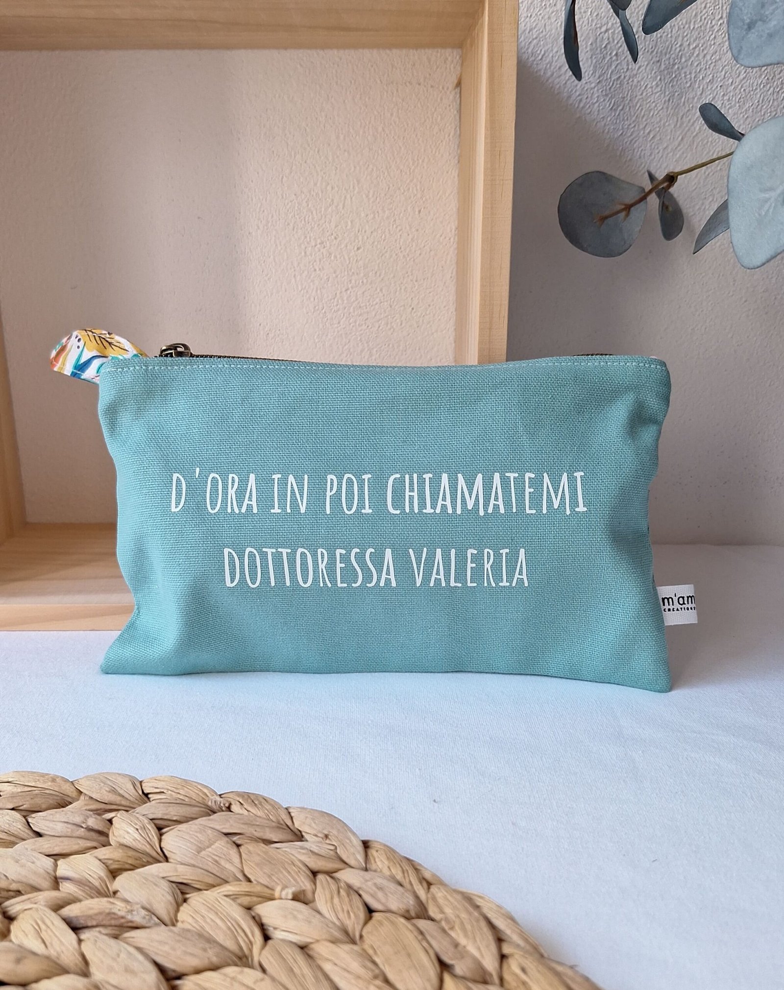M'Amélie Creations Pochette Personalizzabile con frase cotone
