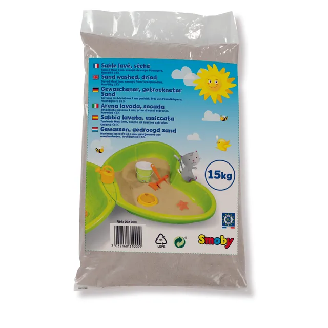 Smoby Sabbia per Sabbiera 15 kg Lavata e Seccata