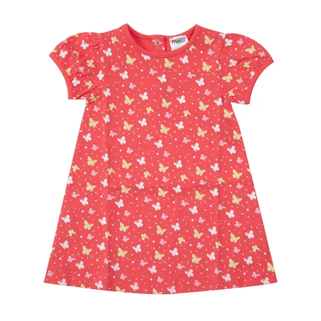 Toys Center Baby abito bimba corallo farfalle vestito mezza manica