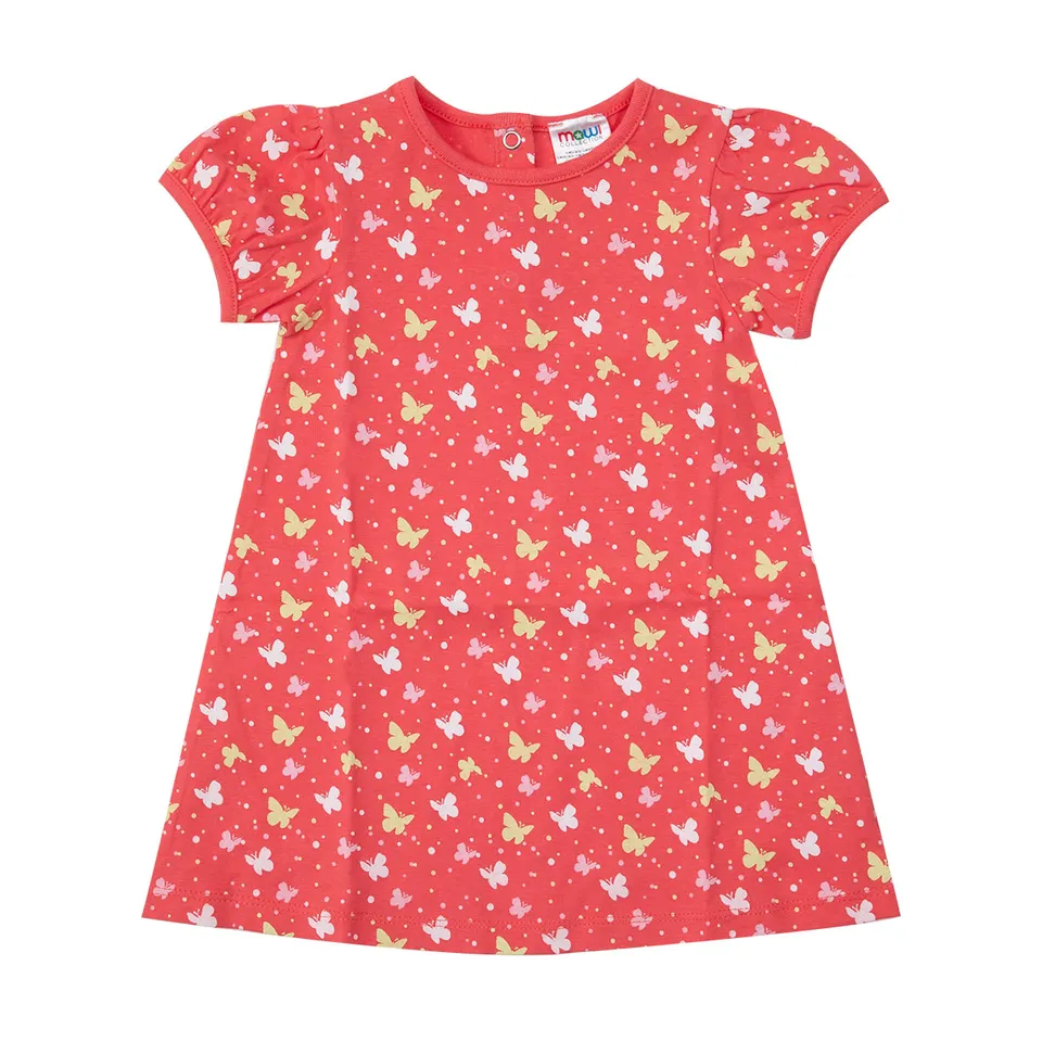 Toys Center Baby abito bimba corallo farfalle vestito mezza manica