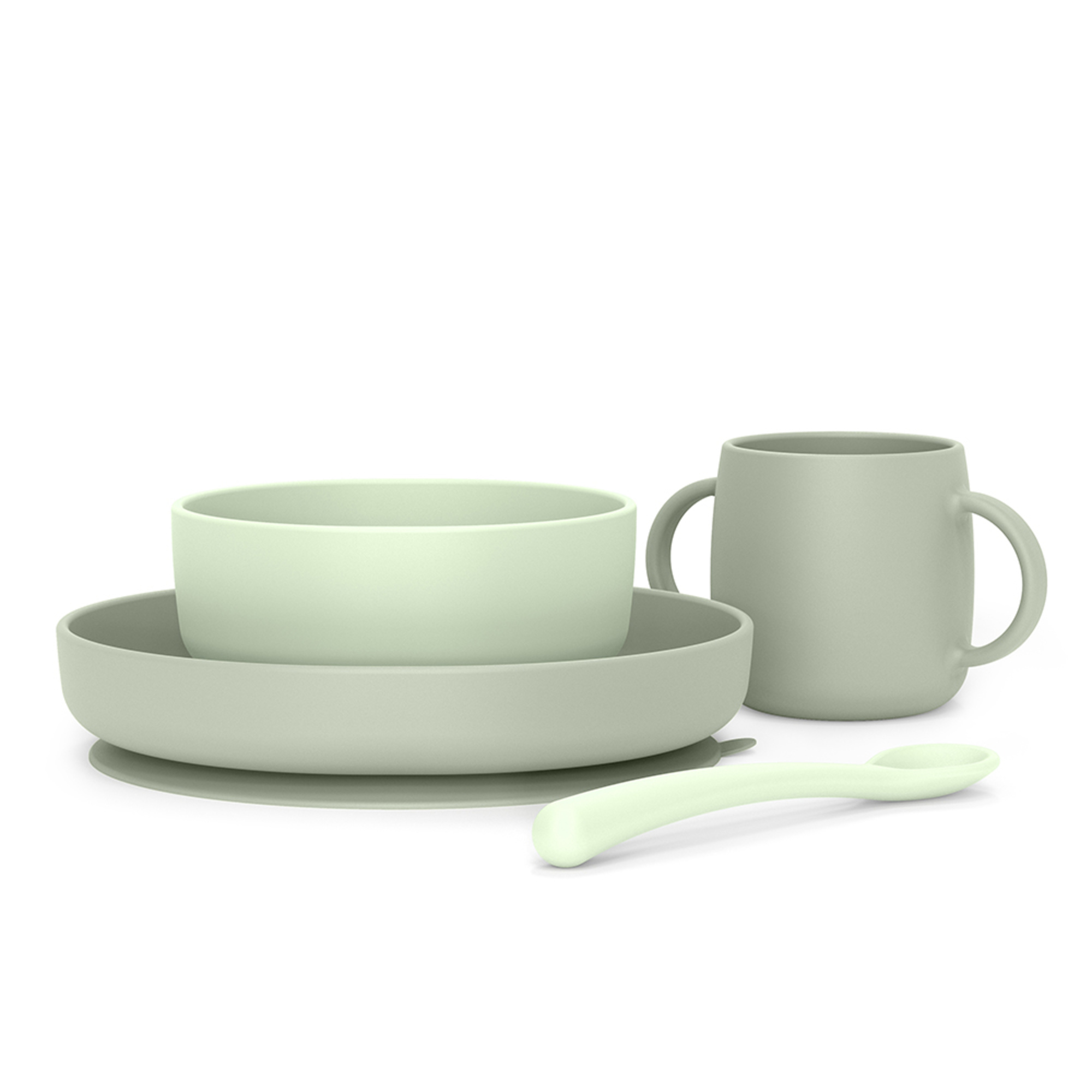 Suavinex set svezzamento silicone verde 4 pezzi