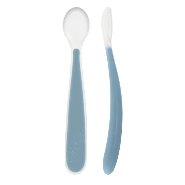 Chicco Soft cucchiaino silicone azzurro 6m+