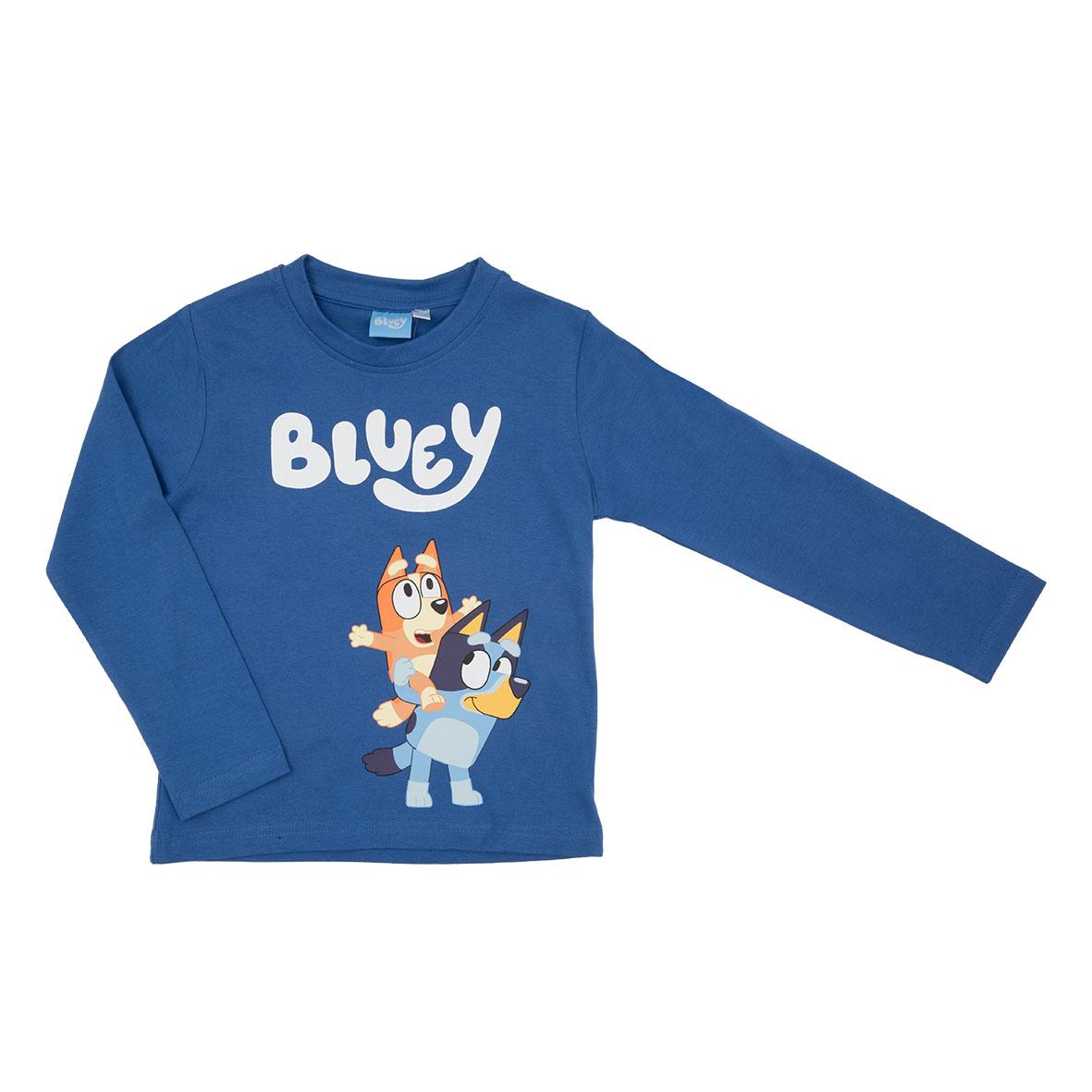 Bluey T-shirt Manica Lunga Bimbo Blu Girocollo Cotone