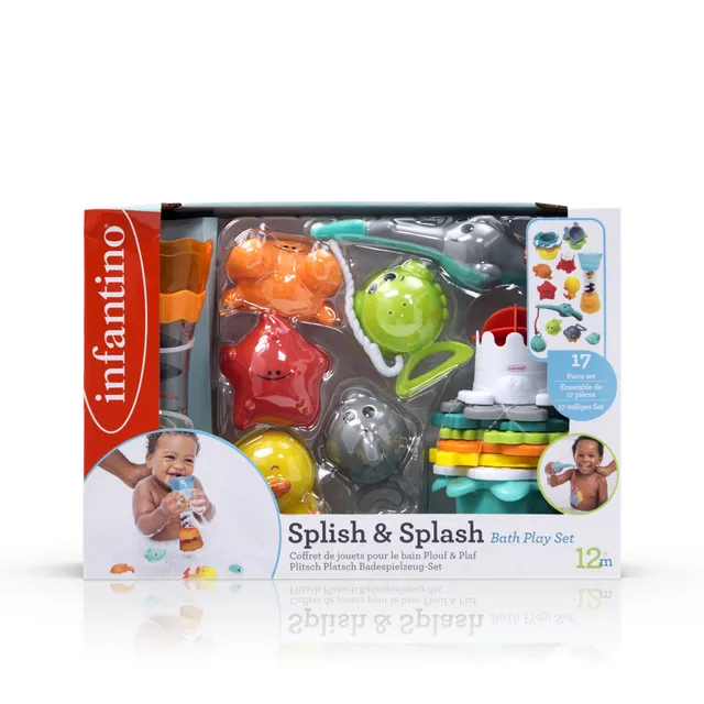 Infantino set giochi bagnetto 17 pezzi pesca e spruzzi