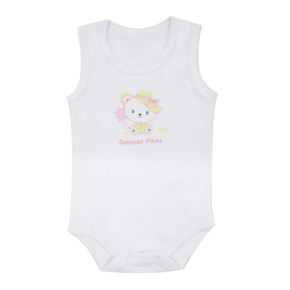 Toys Center Baby body bimba bianco stampa orsetto canotta