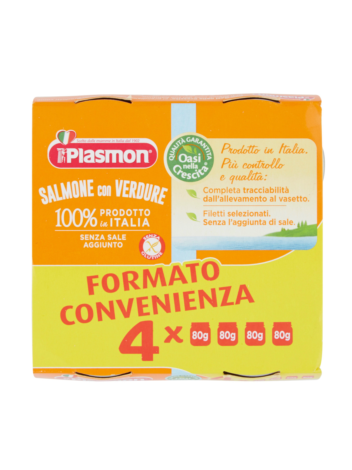 Plasmon Omogeneizzato Salmone Verdure 4x80g Neonato