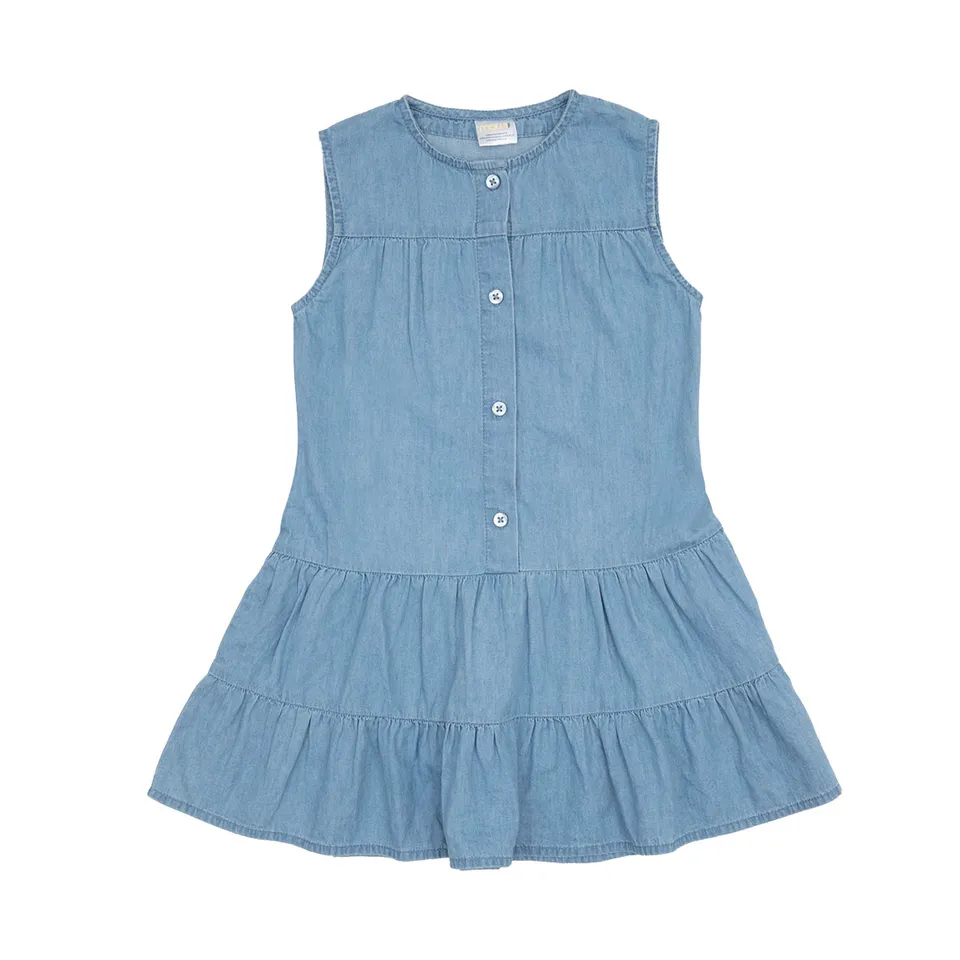 Toys Center Baby Vestito Bimba Denim Chiaro Bottoni