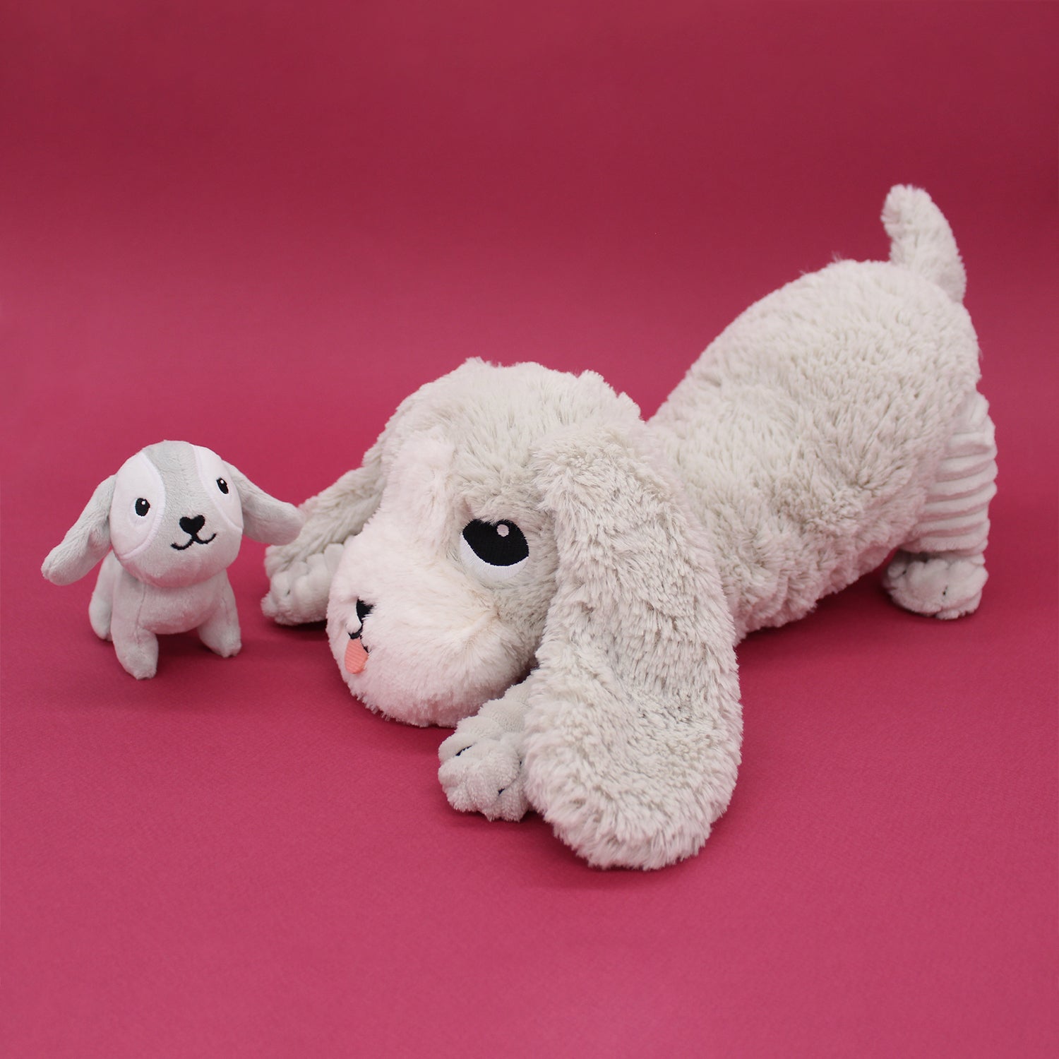 Les Déglingos Ptipotos Toutou Peluche Cane Mamma Grigio