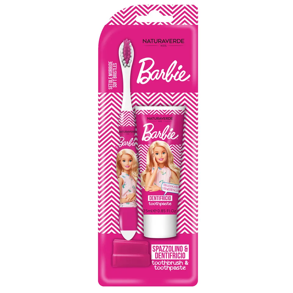 Barbie oral set dentifricio spazzolino fragola 25 ml