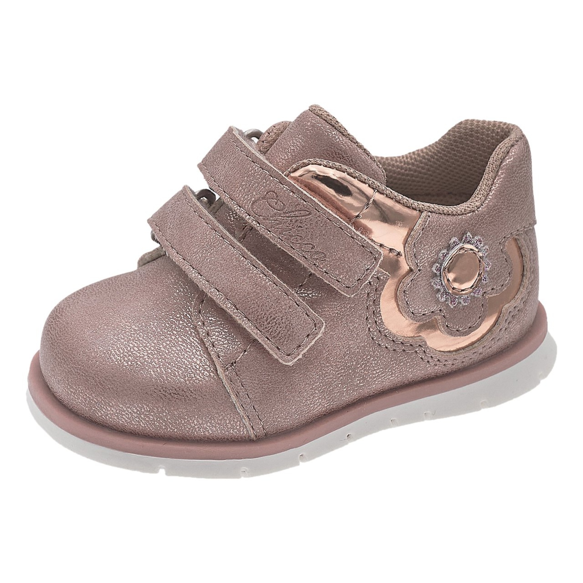 Chicco Fenix scarpe primi passi bimba rosa doppio velcro fiore
