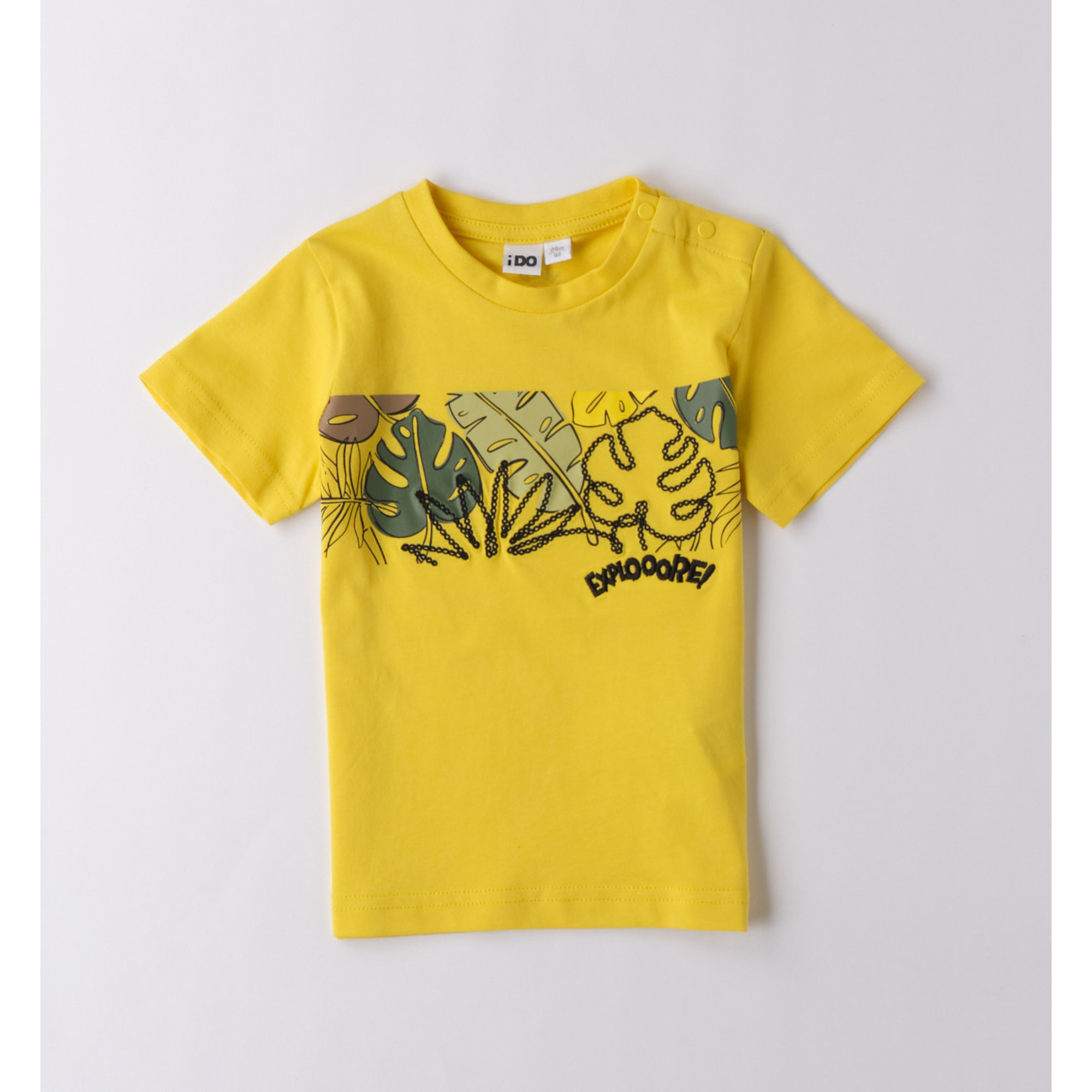 iDO t-shirt gialla giungla cotone bambino