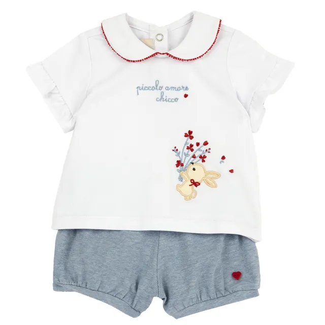 Chicco completo maglietta e pantaloncini bimba cotone