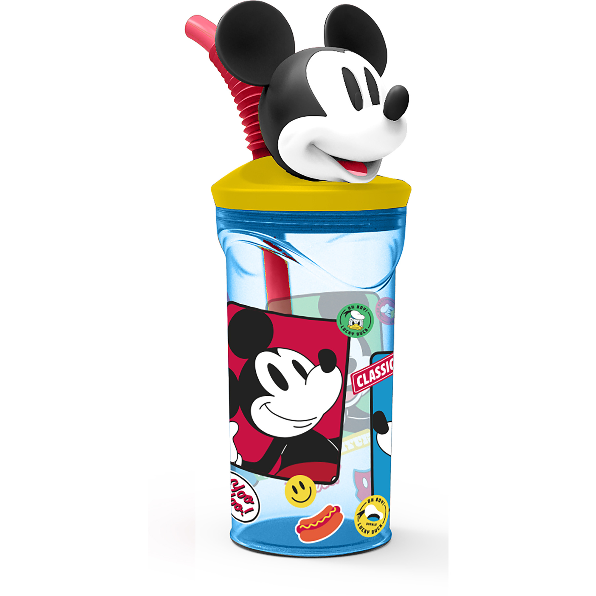 Mickey 3D bicchiere 360 ml con cannuccia lavabile