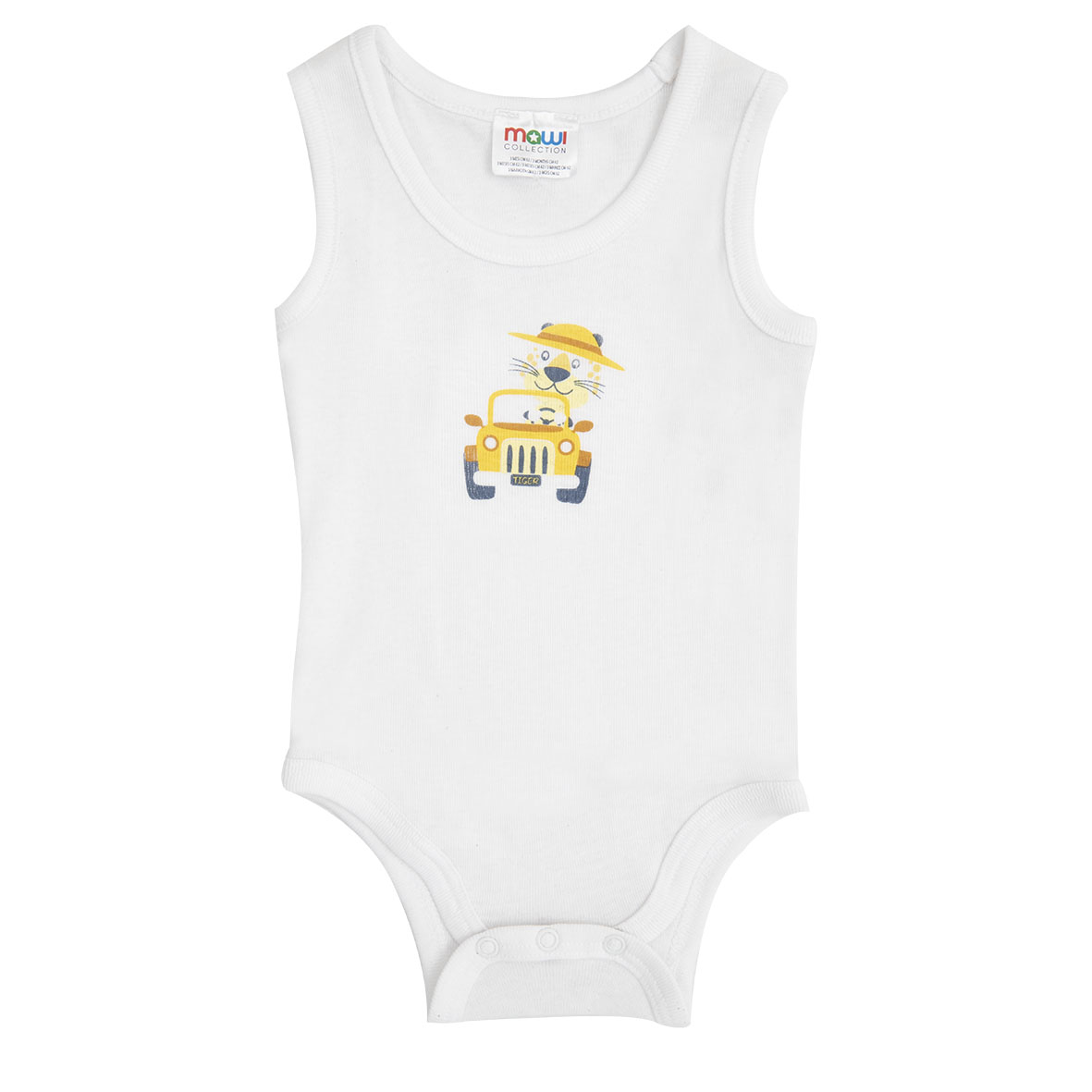 Toys Center Baby body neonato spalla larga bianco tigre