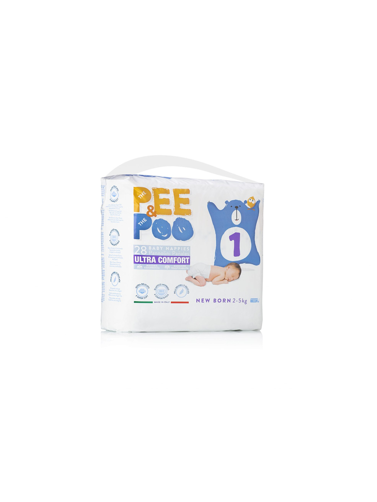 The Pee Poo pannolini New Born taglia 1 28 pz cotone