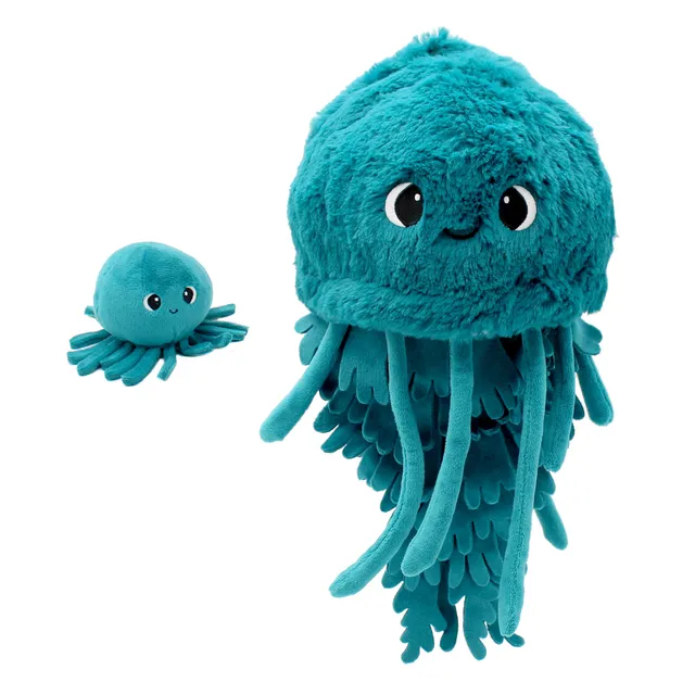 Les Déglingos Ptipotos Peluche Medusa Lilou Blu Pavone 36 cm