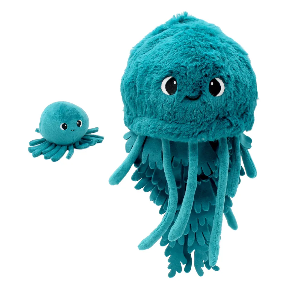 Les Déglingos Ptipotos Peluche Medusa Lilou Blu Pavone 36 cm