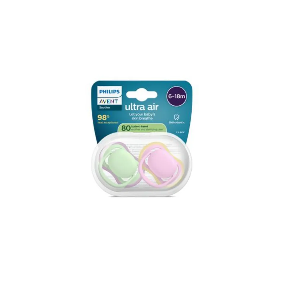 Philips Avent Ultra Air Succhietti 6-18M Verde Rosa 2pz