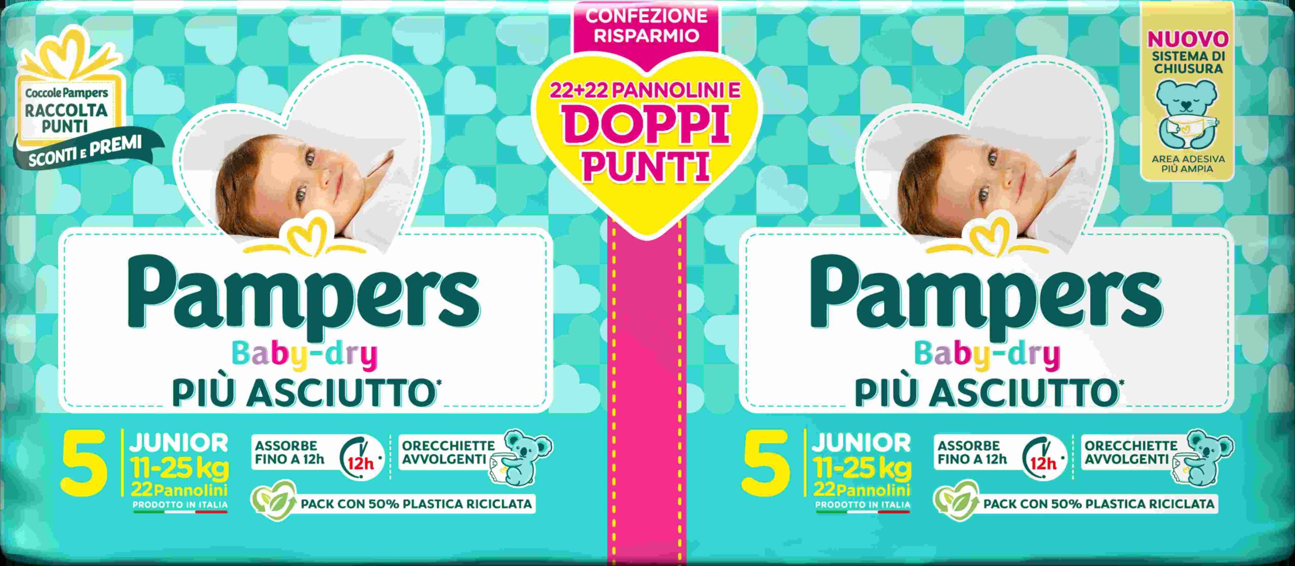 Pampers Baby-Dry Pannolini Tg 5 Junior 44 Pz 11-25 Kg