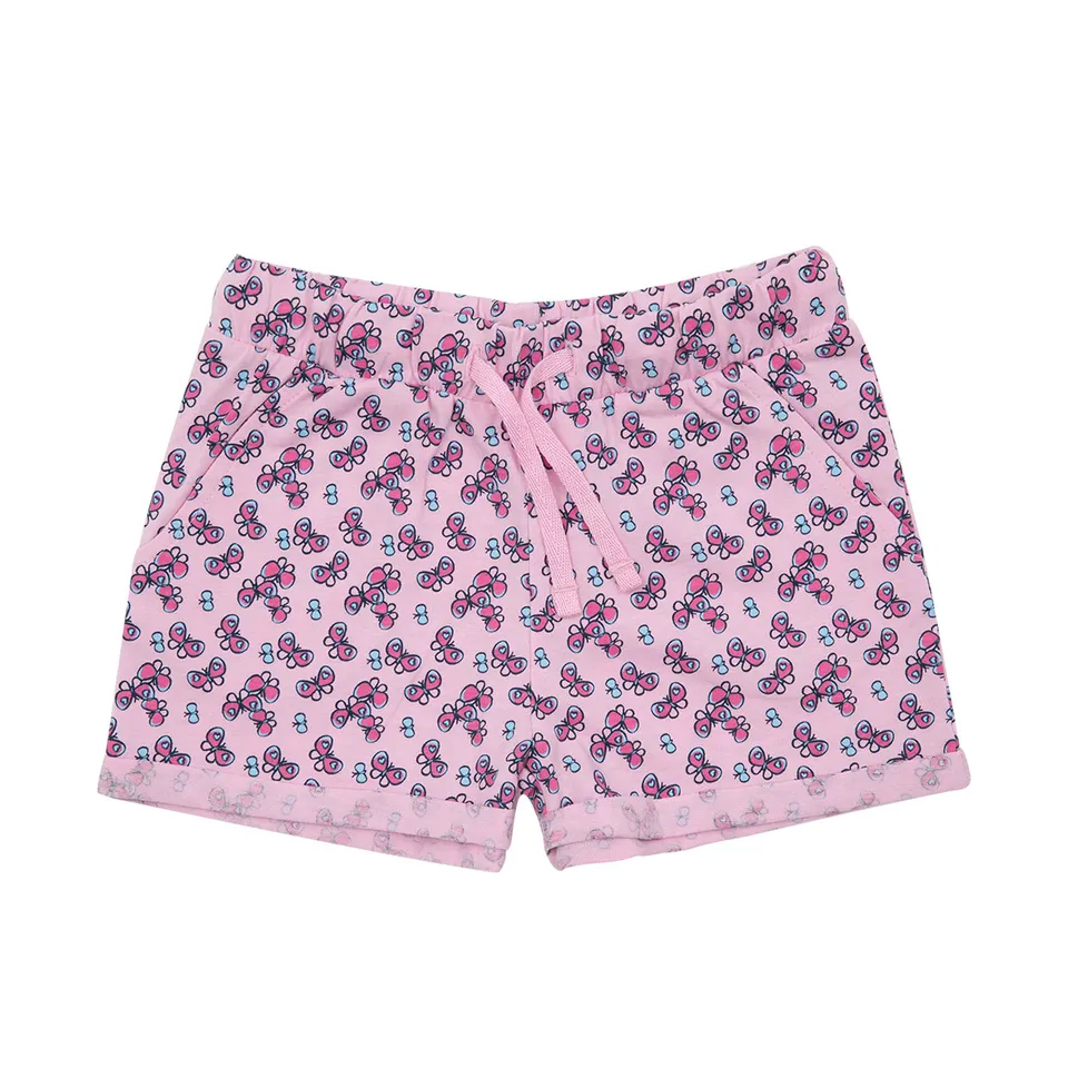 Shorts bimba rosa stampa farfalline elastico