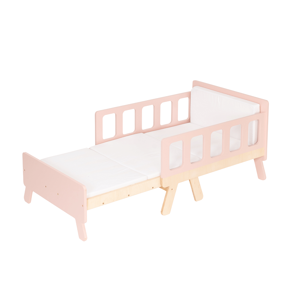 The Dida Crescente Letto Bambini Legno Rosa Materasso