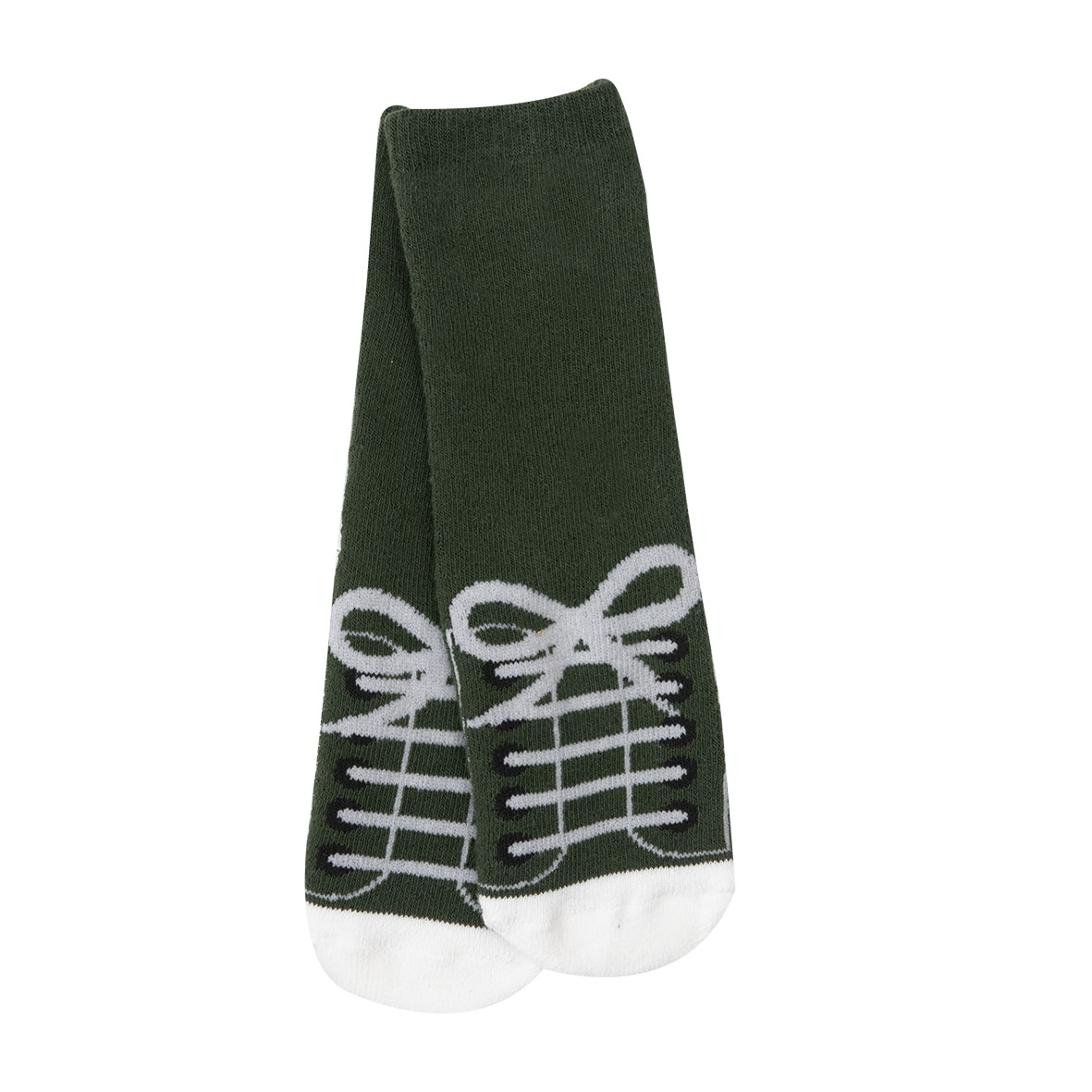 Calze antiscivolo bimbo sneaker verdi con gommini
