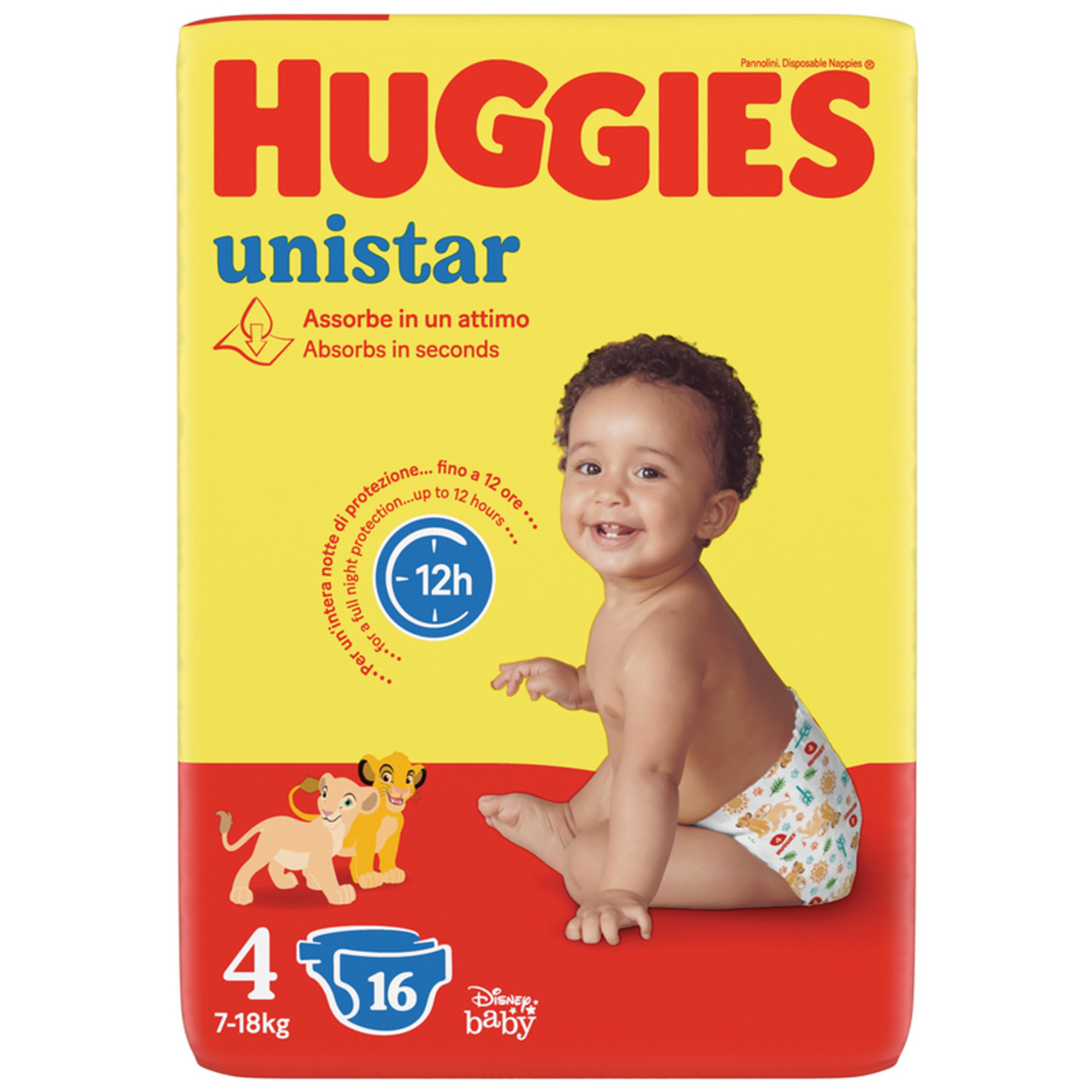 Huggies Unistar pannolini maxi taglia 4 16pz notte