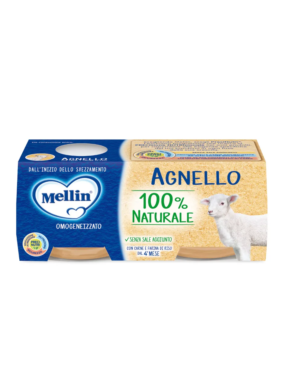 Mellin omogeneizzato agnello 2x80g senza sale