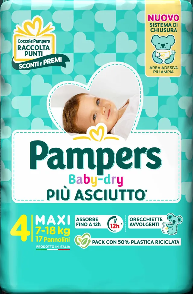 Pampers Baby-Dry Maxi pannolini 17 pz apri e chiudi