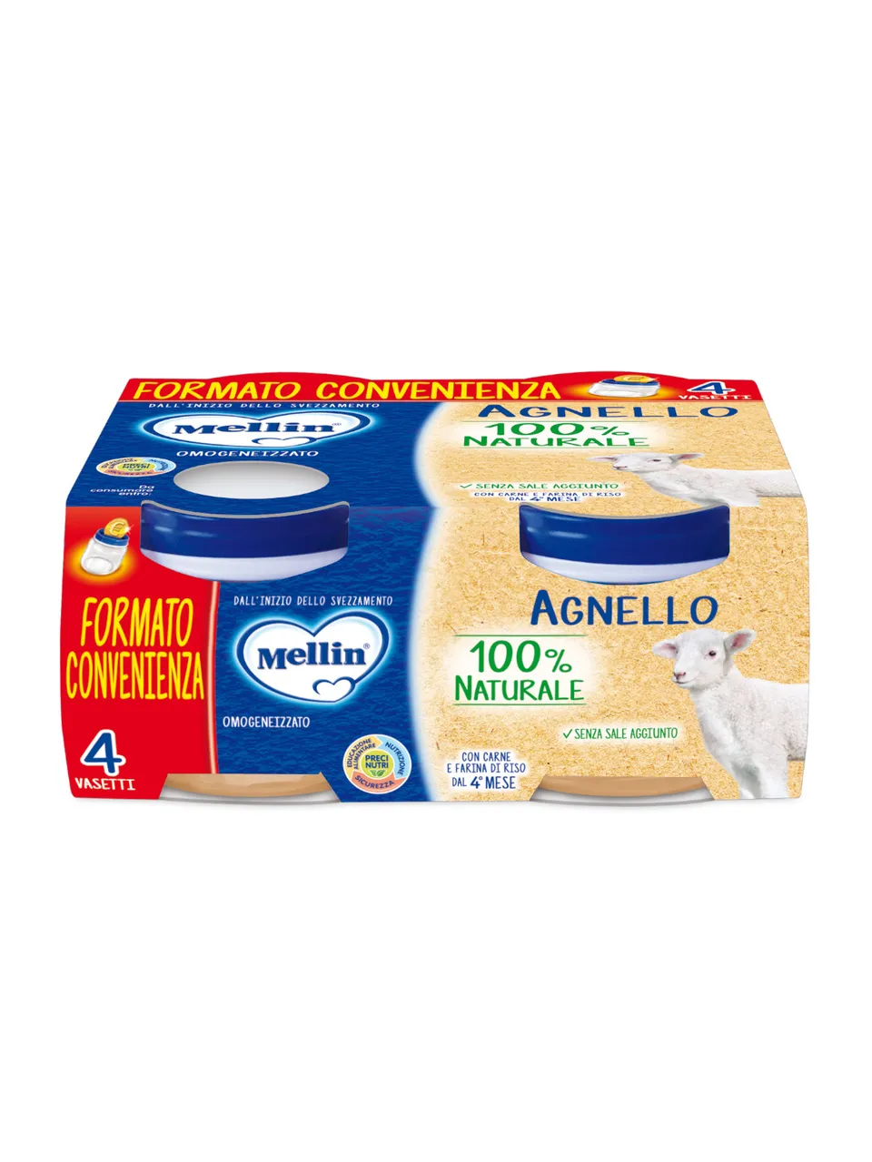 Mellin Omogeneizzato Agnello 4x80g senza sale