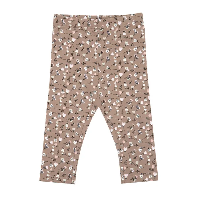Toys Center Baby legging felpato bimba marrone floreale stretch