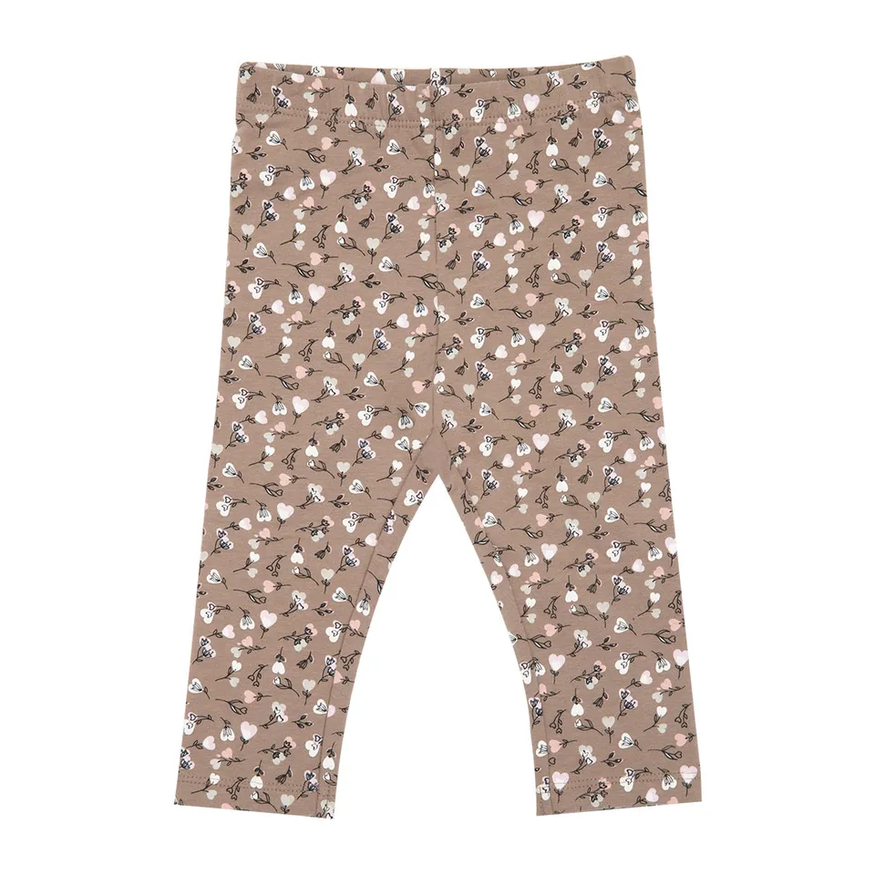 Toys Center Baby legging felpato bimba marrone floreale stretch