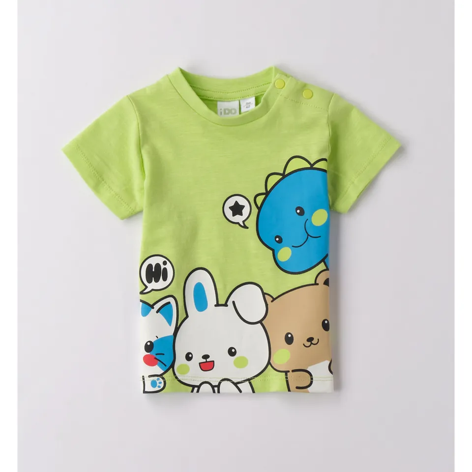 iDO t-shirt bimbo cotone fluo animaletti