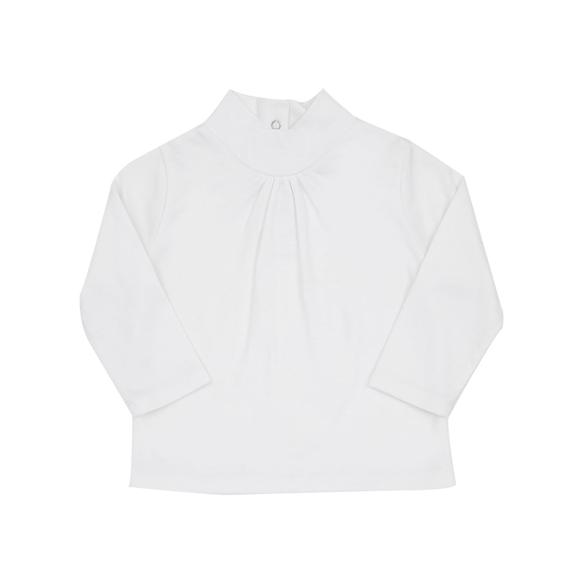 Lupetto Bimba Maniche Lunghe Maglia Bianca Cotone