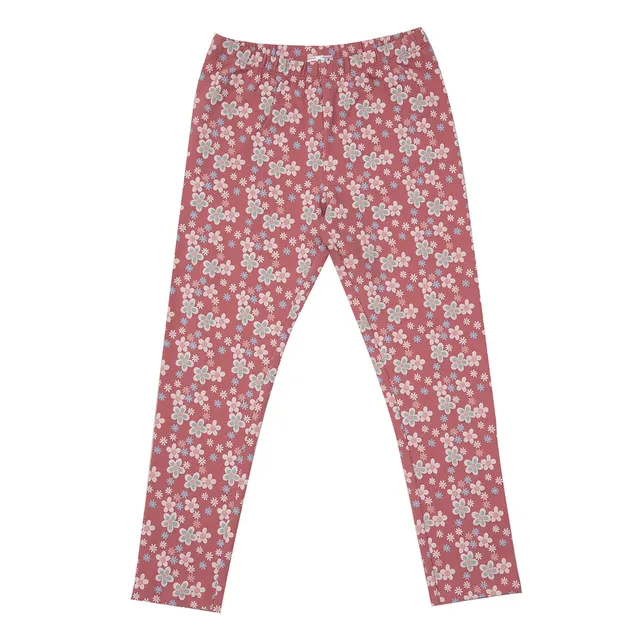 Mawi Legging Bimba Felpa Stretch Rosa Cipria Fiori