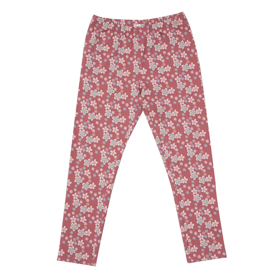 Mawi Legging Bimba Felpa Stretch Rosa Cipria Fiori