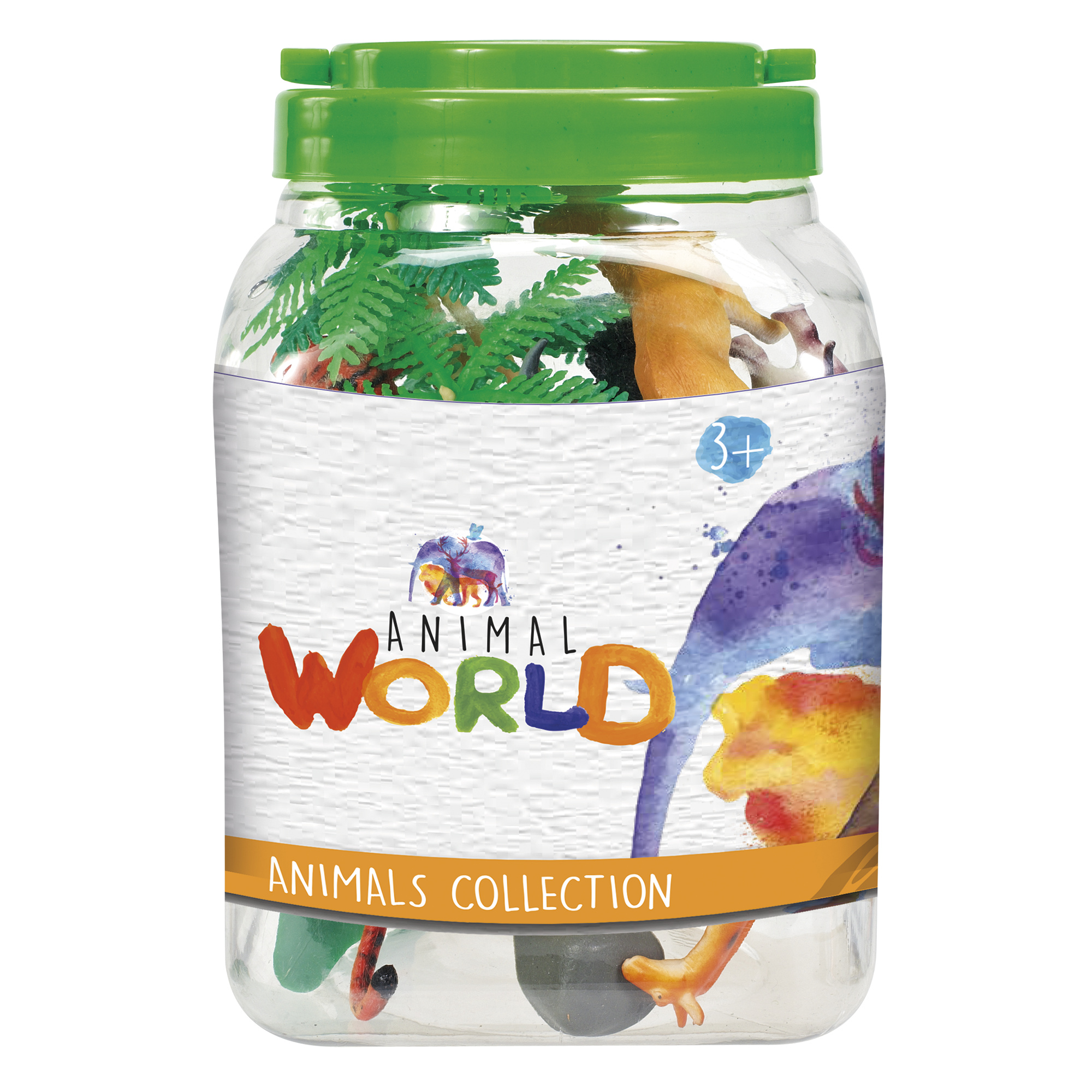 Animal World animali in barattolo 20 pezzi assortiti plastica