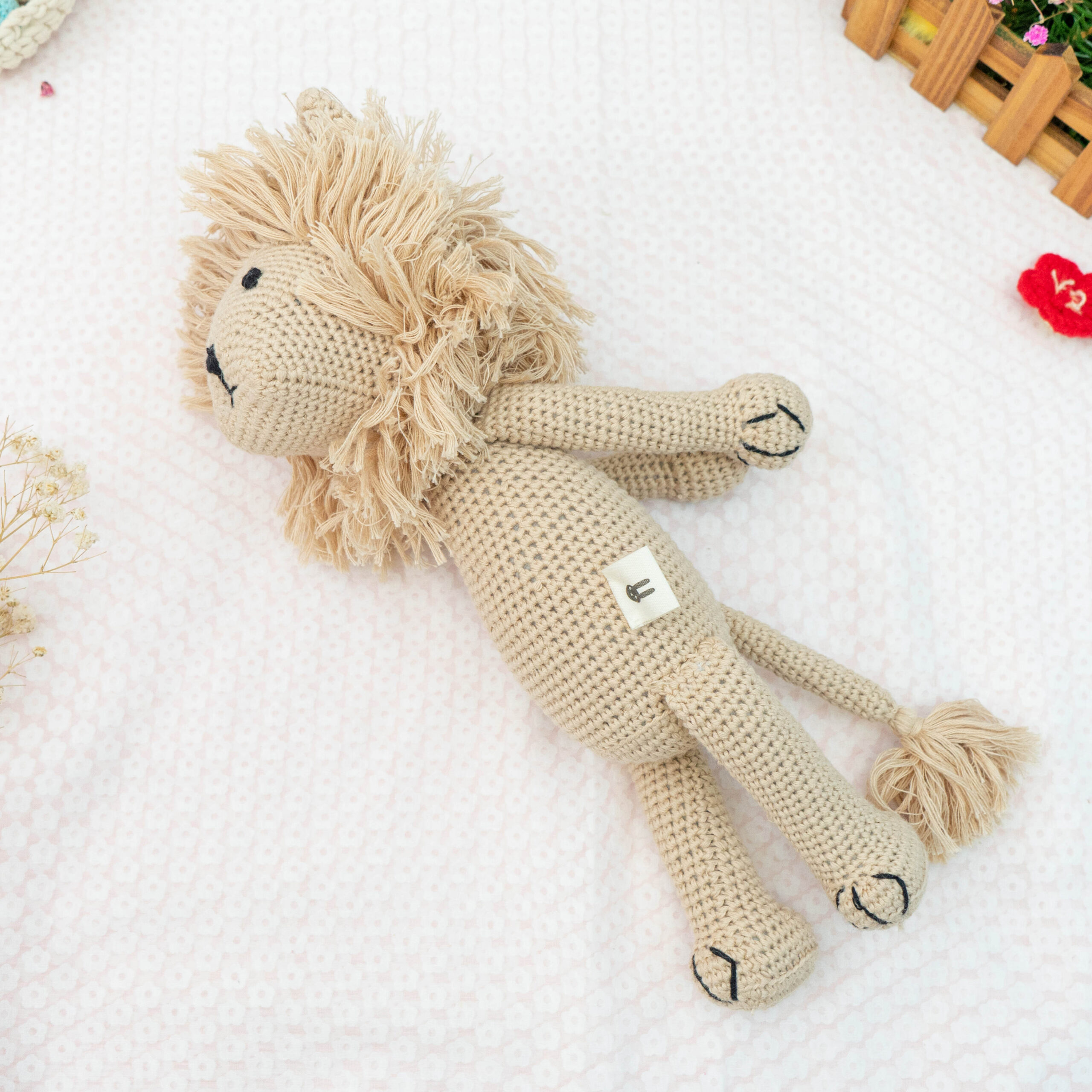 Piccoli Toys Vittorio peluche uncinetto leone cotone