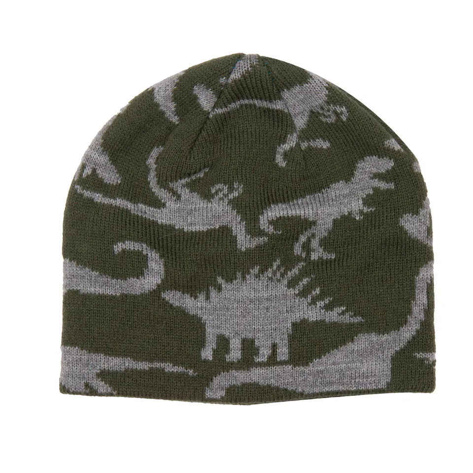 Mawi Tricot Baby cuffia neonato verde dinosauri