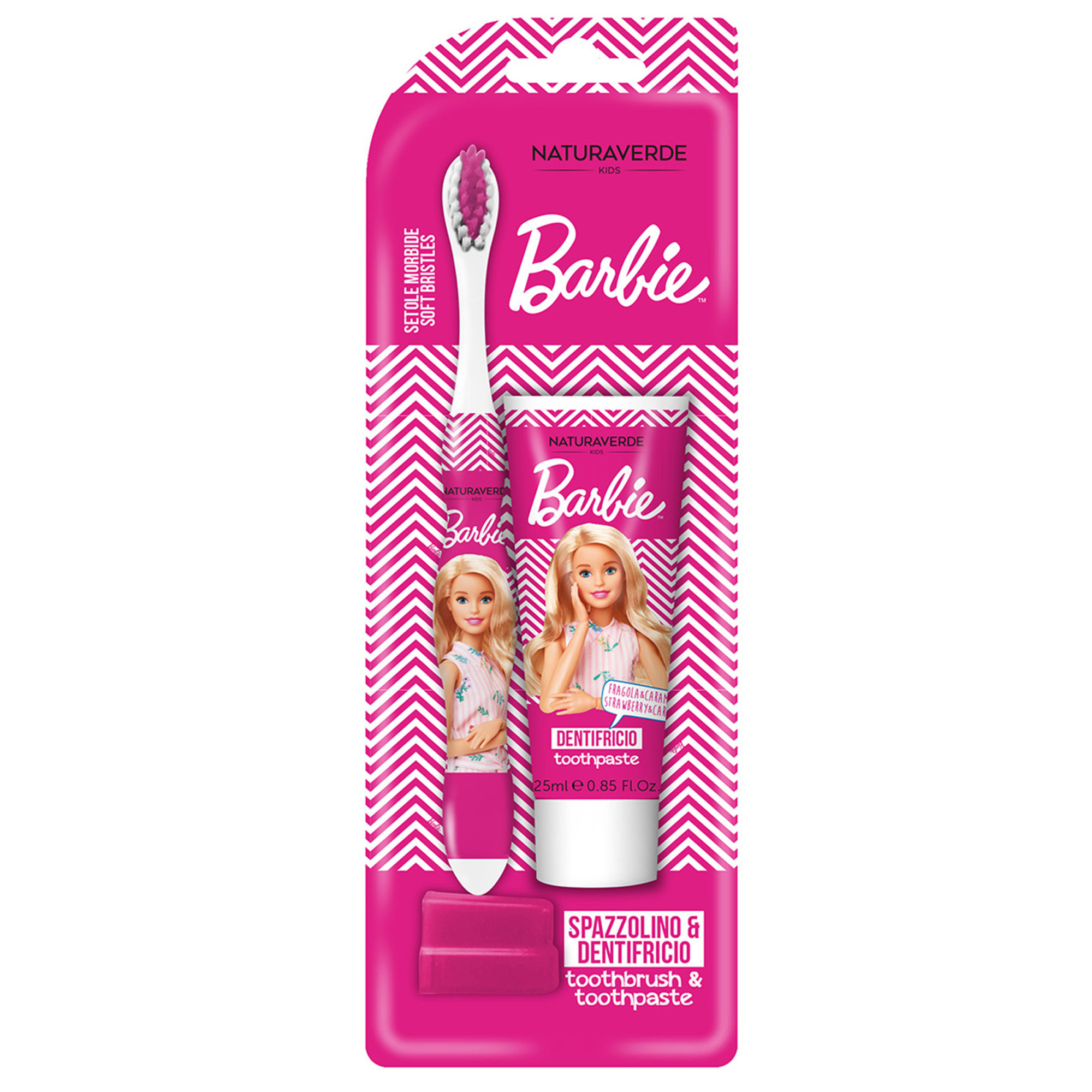 Barbie oral set dentifricio spazzolino fragola 25 ml