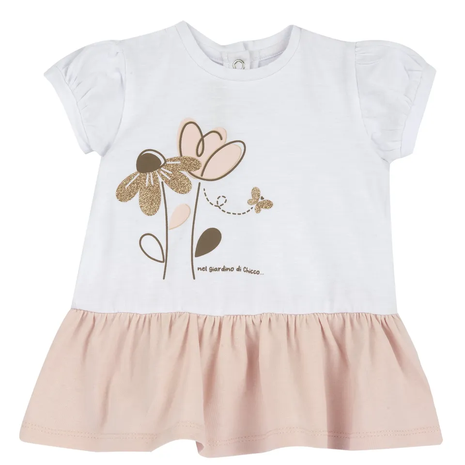 Chicco vestito bambina maniche corte tessuto leggero