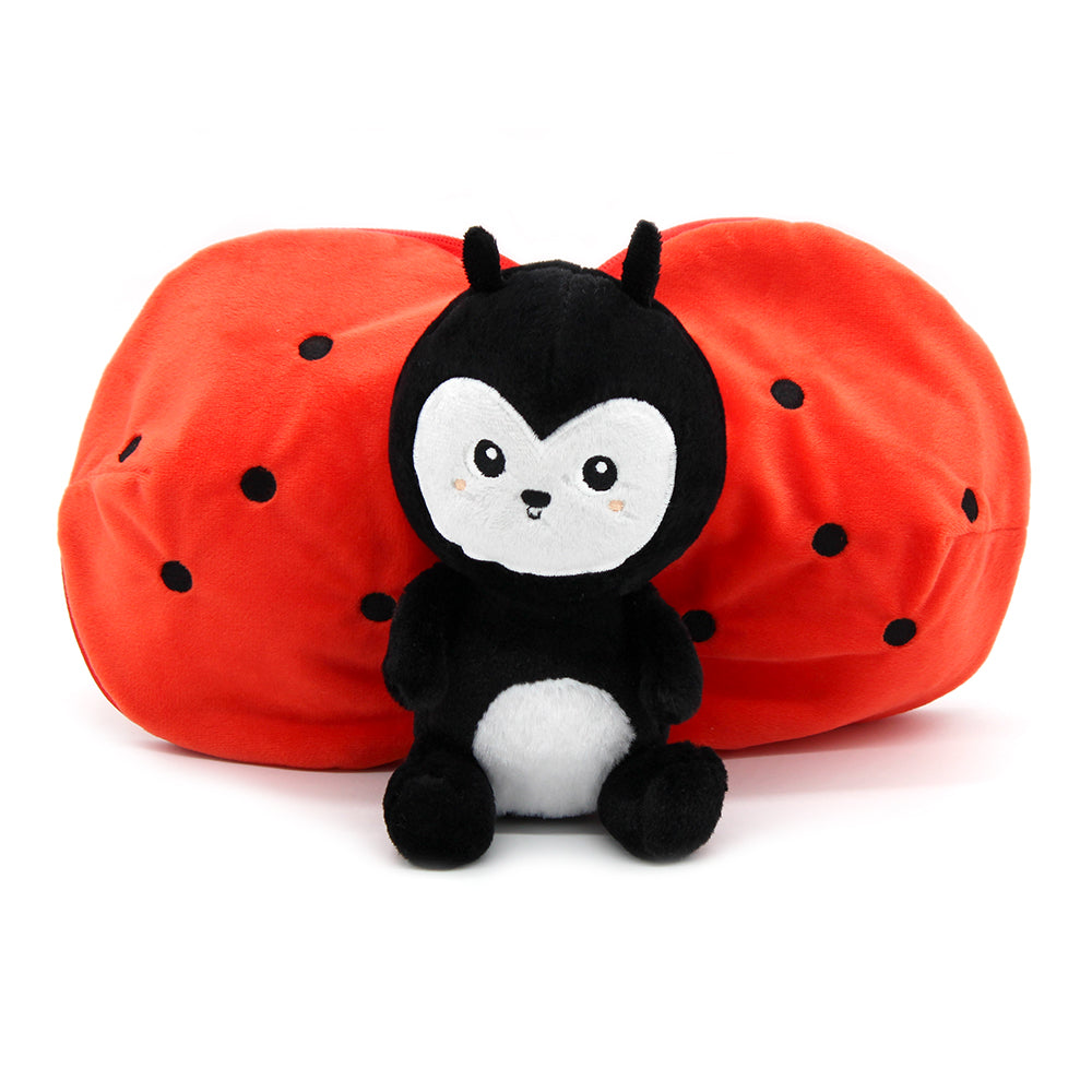 Les Deglingos Flipetz Comet Peluche Reversibile Coccinella Pomodoro
