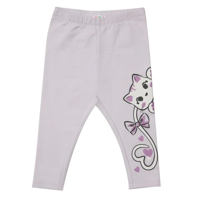 Mawi Legging Felpata Stretch Lilla Gattina Bimba