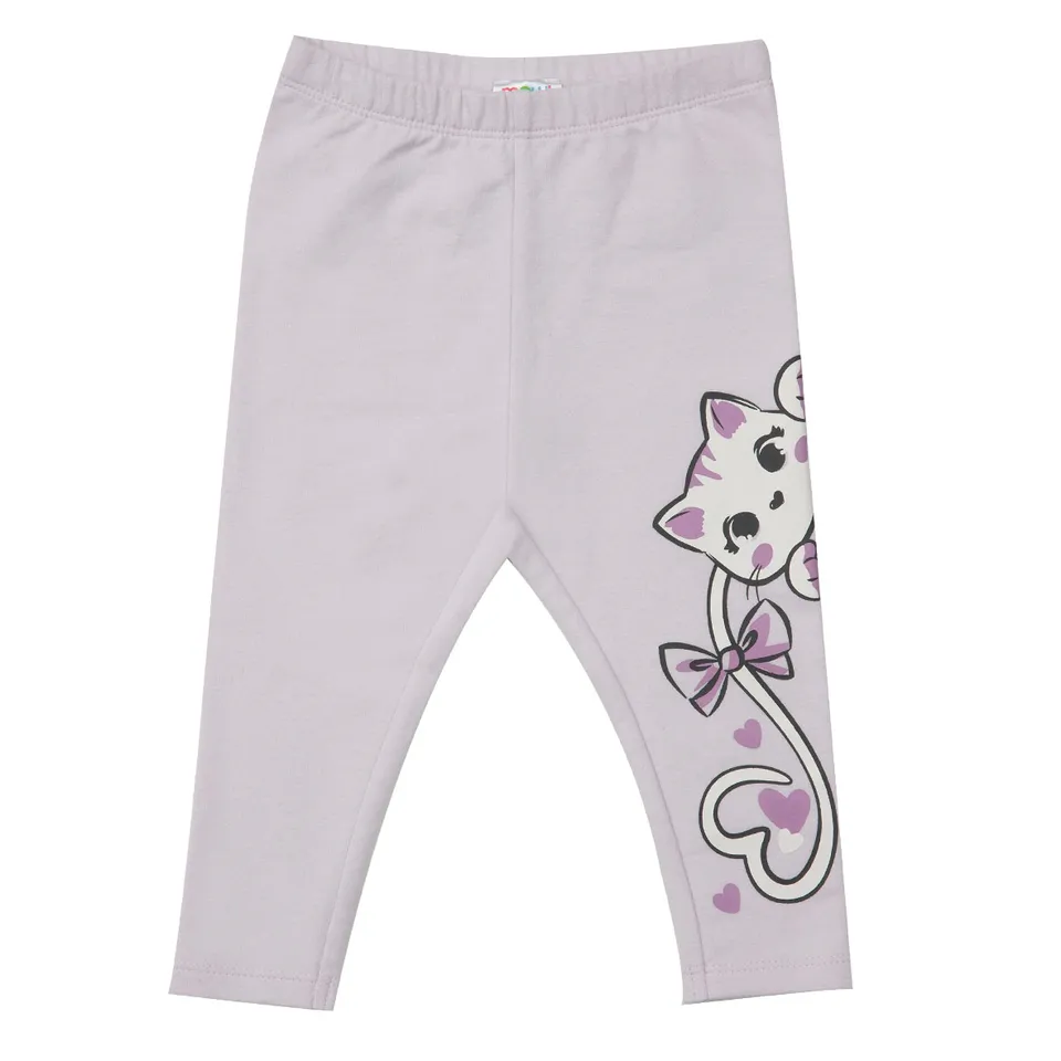 Mawi Legging Felpata Stretch Lilla Gattina Bimba