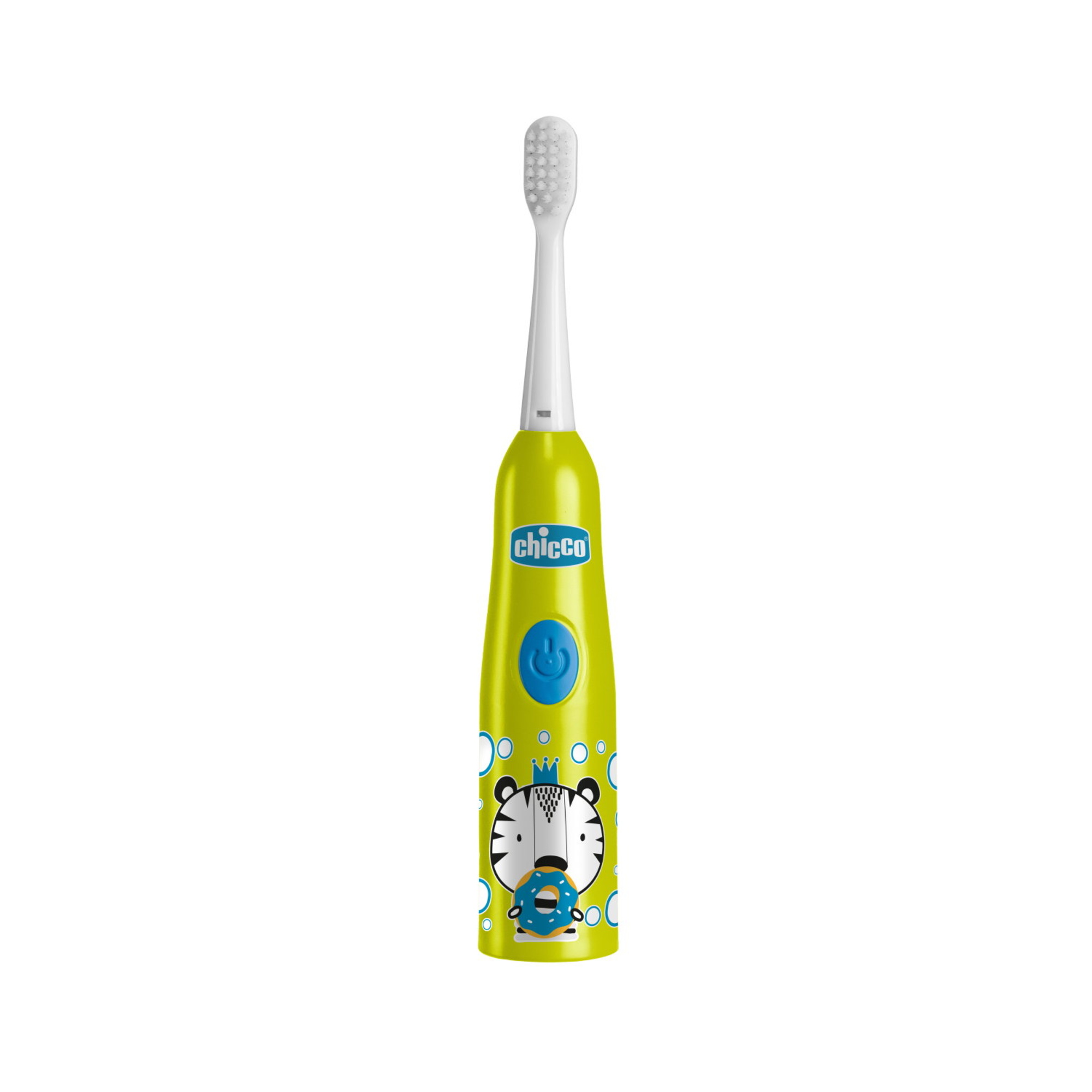 Chicco Tigre spazzolino elettrico giallo bambini setole morbide