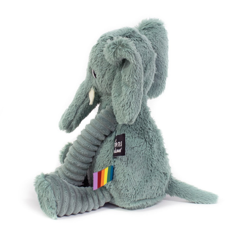 Les Deglingos Ptipotos Dimoitou peluche elefante verde menta 35 cm