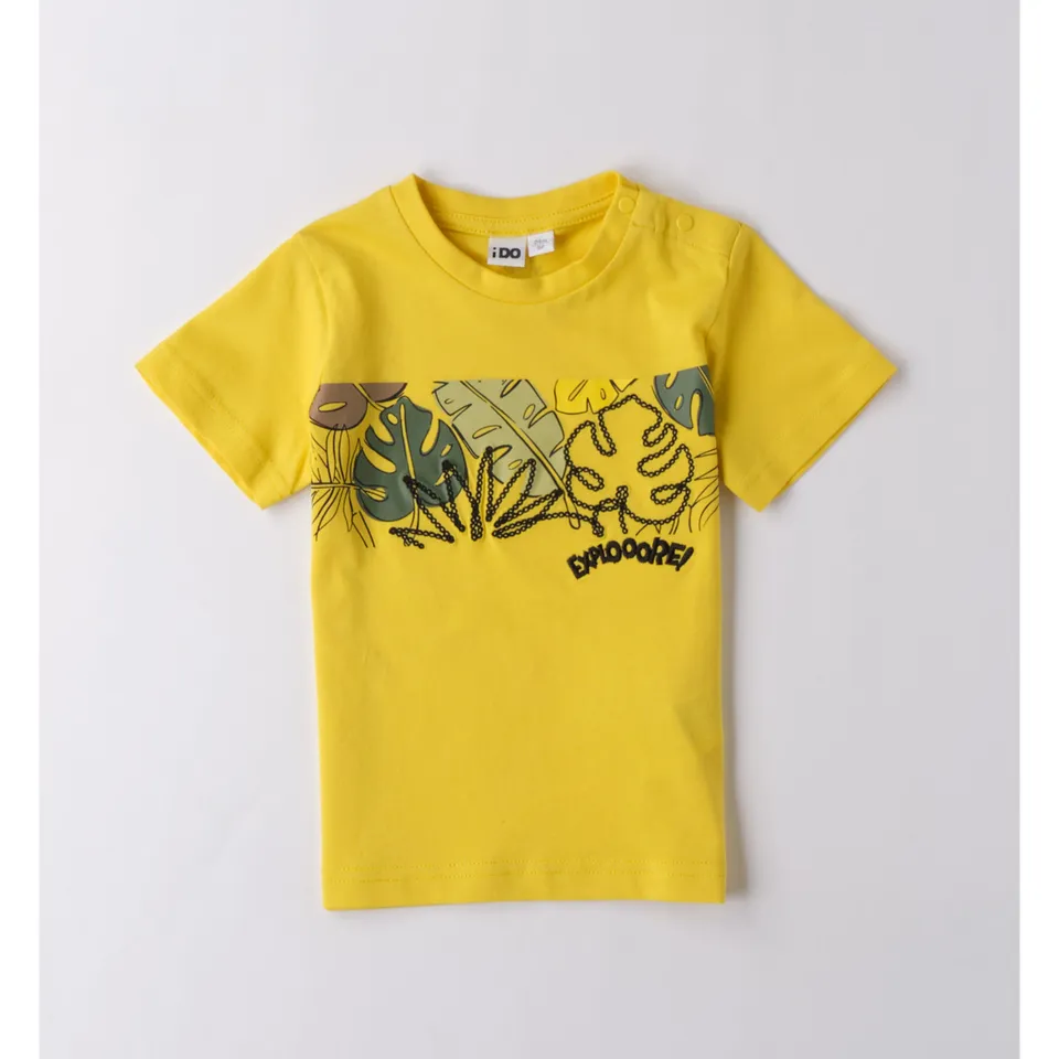 iDO t-shirt gialla giungla cotone bambino