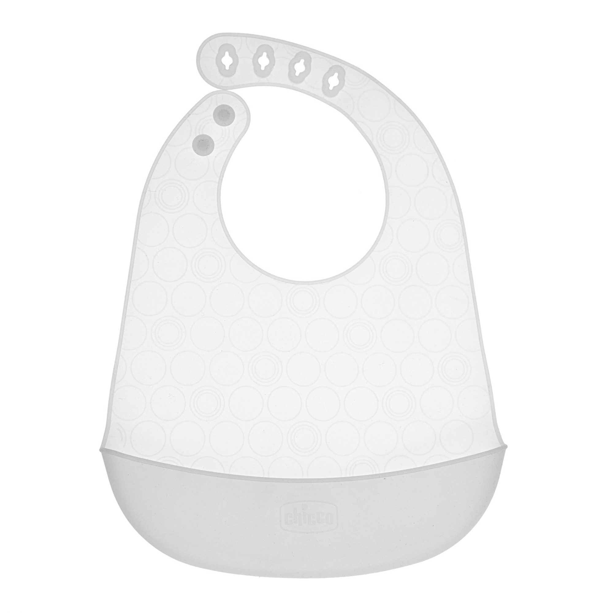 Chicco bavaglino silicone grigio tasca raccogli cibo