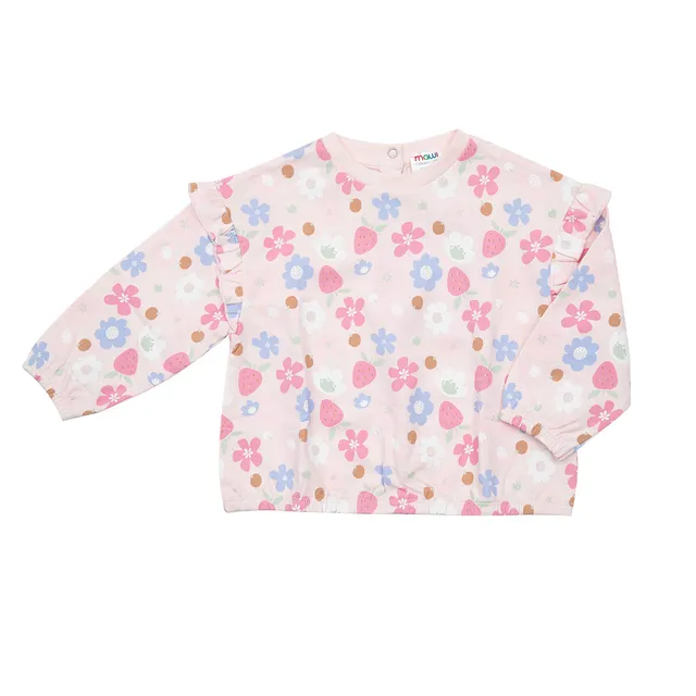 Toys Center Baby Floreale maglia felpata bimba rosa manica lunga