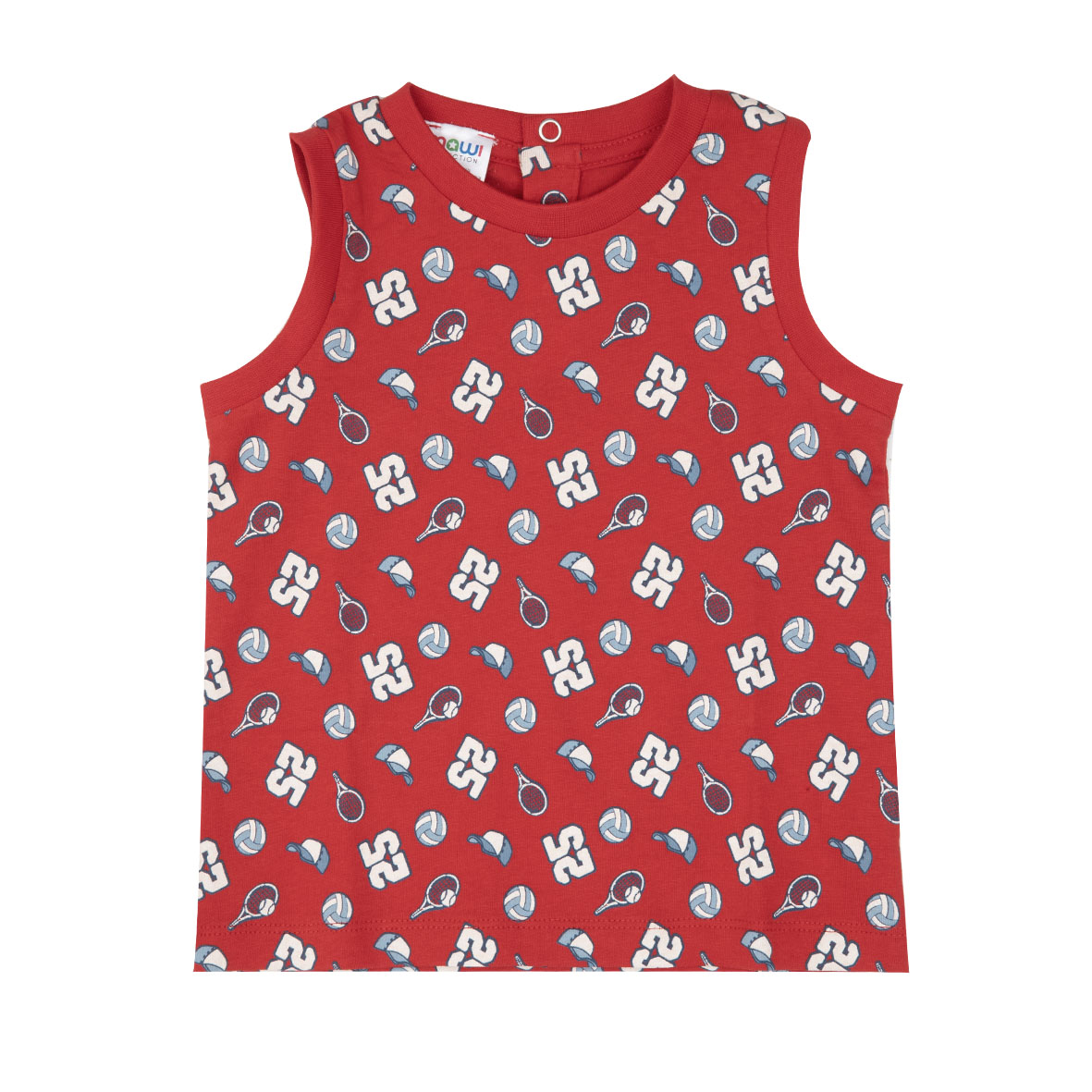 Baby canottiera jersey bimbo rossa baseball
